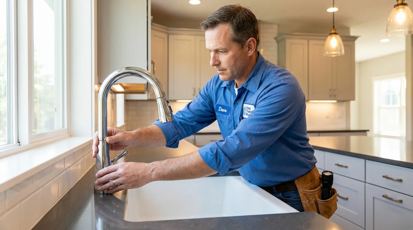 Kitchen faucet installation by Johns Plumbing LLC in Canterbury