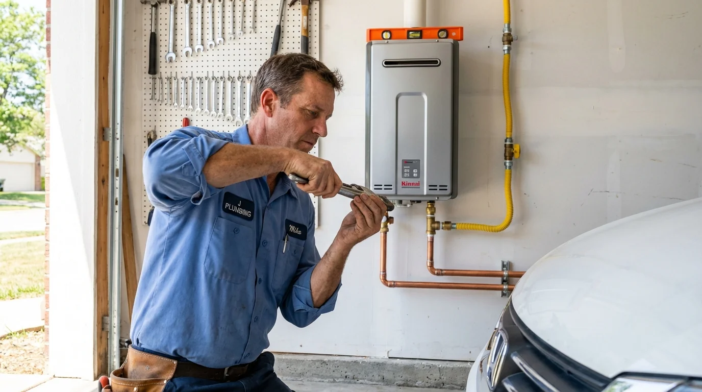 Tankless water heater installation by a Johns Plumbing LLC plumber in Canterbury